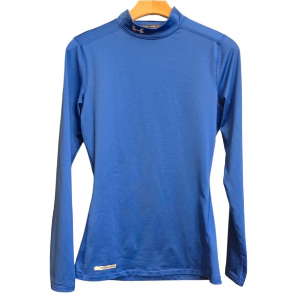 NWOT Women's Blue UNDER ARMOUR Coldgear Mock Baselayersz M - Picture 1 of 5